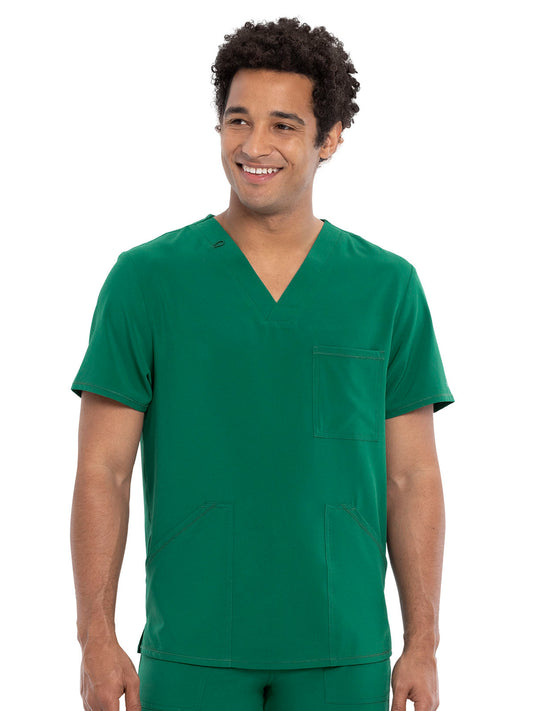 Men's V-Neck Top - CKA686 - Hunter Green