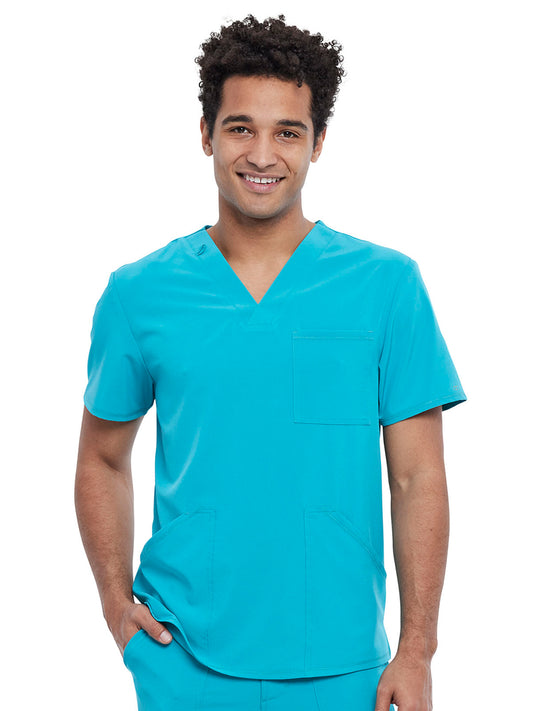 Men's V-Neck Top - CKA686 - Teal Blue