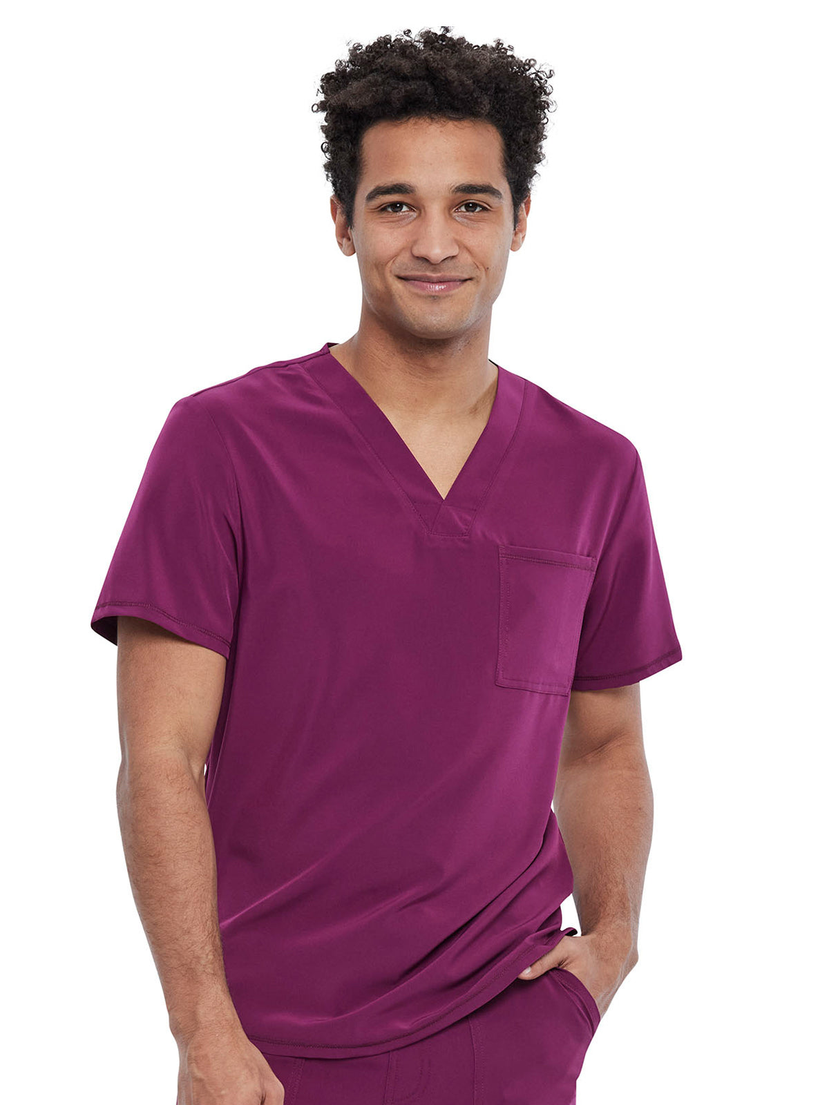 Men's Tuckable V-Neck Top - CKA689 - Wine