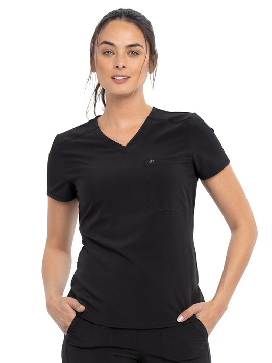 Women's Tuckable V-Neck Top - CKA690 - Black