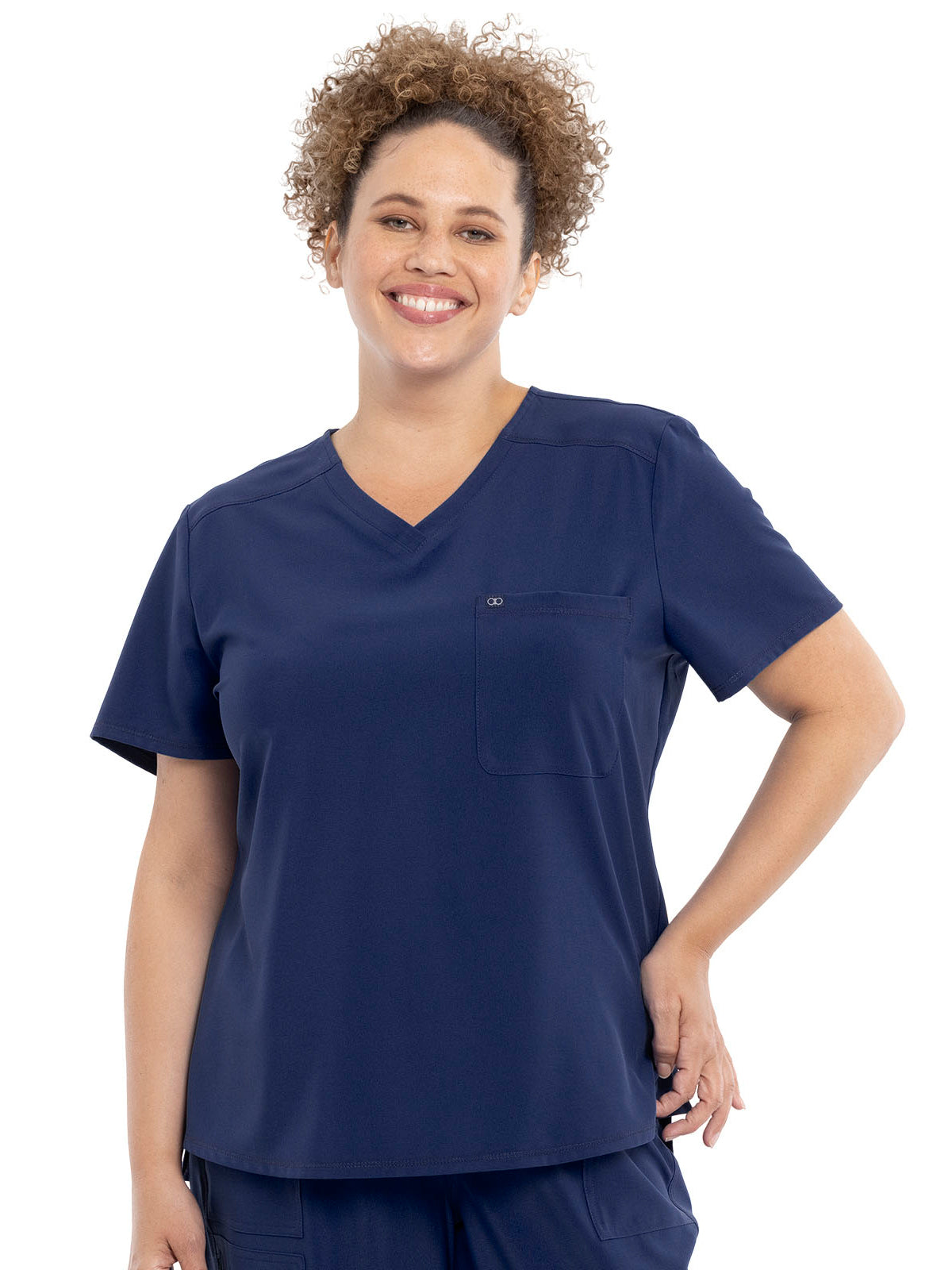 Women's Tuckable V-Neck Top - CKA690 - Navy