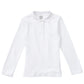 Girls' Long Sleeve Fitted Interlock Polo - CR854Y - White
