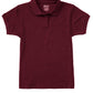 Girls' Short Sleeve Fitted Interlock Polo - CR858Y - Burgundy