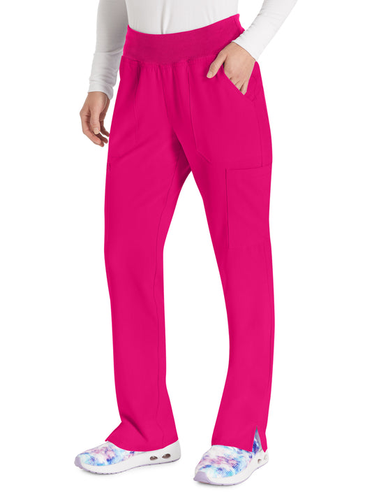 Women's 7-Pocket Natural Rise Tapered Leg Pant - DK005 - Hot Pink