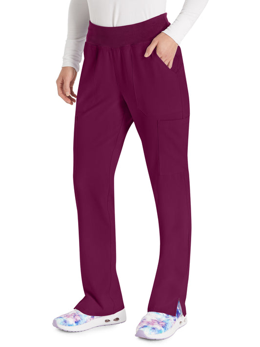 Women's 7-Pocket Natural Rise Tapered Leg Pant - DK005 - Wine