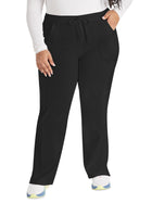 Women's 7-Pocket Mid Rise Straight Leg Pant - DK010 - Black