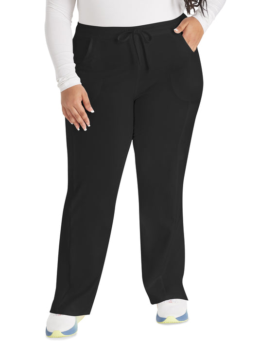 Women's 7-Pocket Mid Rise Straight Leg Pant - DK010 - Black