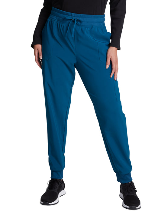 Women's 6-Pocket Mid Rise Jogger Pant - DK065 - Caribbean Blue
