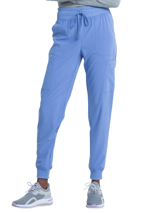 Women's 6-Pocket Mid Rise Jogger Pant - DK065 - Ciel