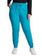 Women's 6-Pocket Mid Rise Jogger Pant - DK065 - Teal Blue