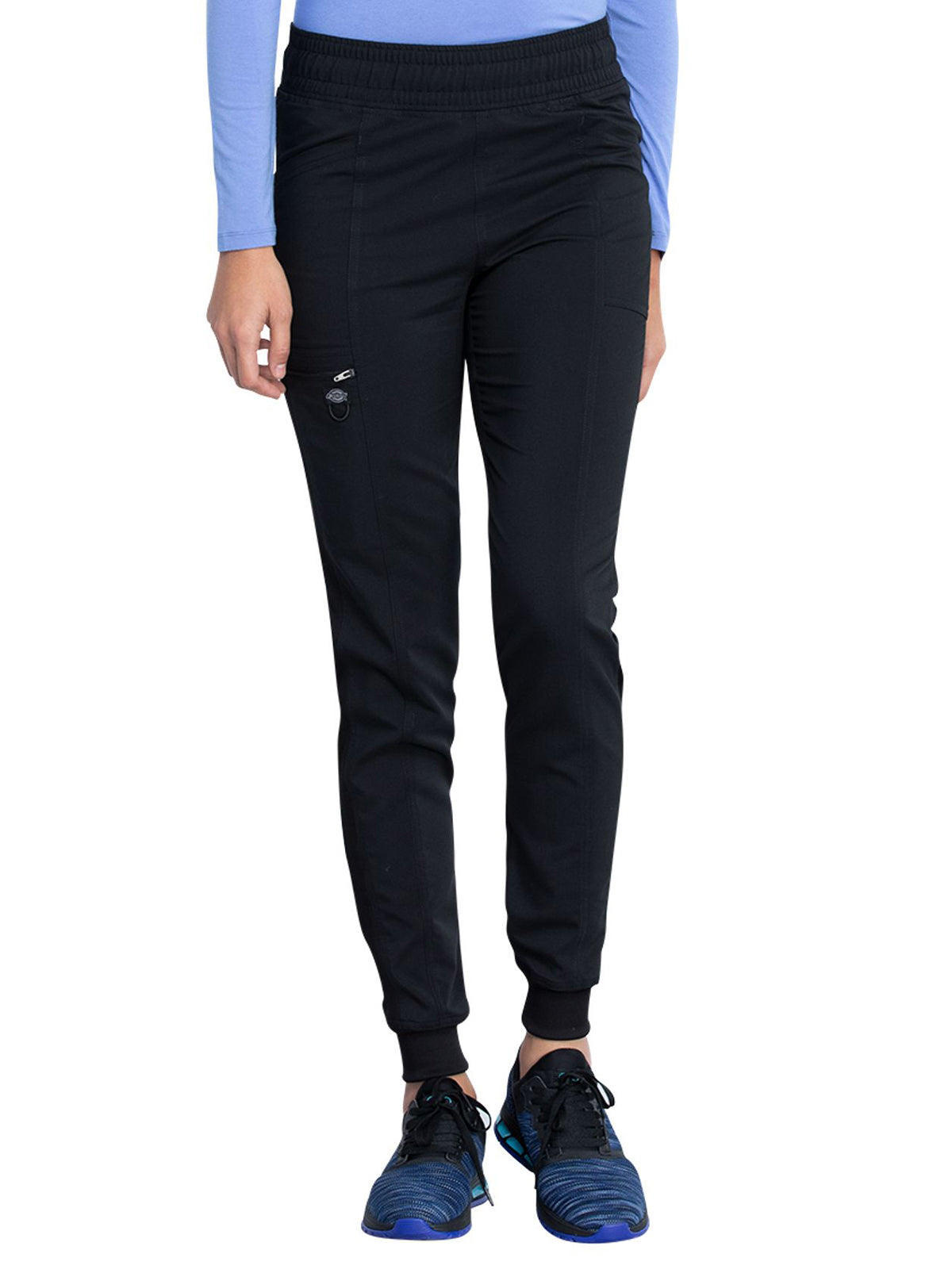Women's 5-Pocket Mid Rise Jogger Pant - DK155 - Black