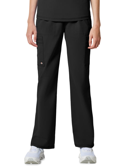 Women's 6-Pocket Straight Leg Cargo Pant - DK274 - Black