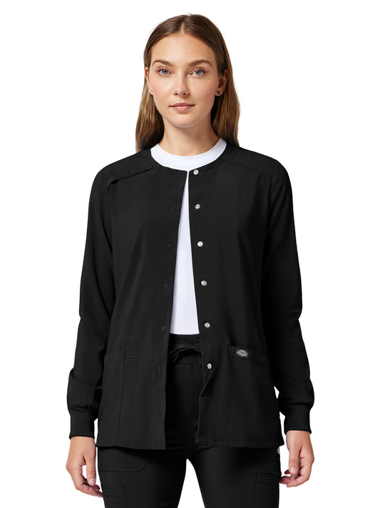 Women's 2-Pocket Snap Front Jacket - DK305 - Black