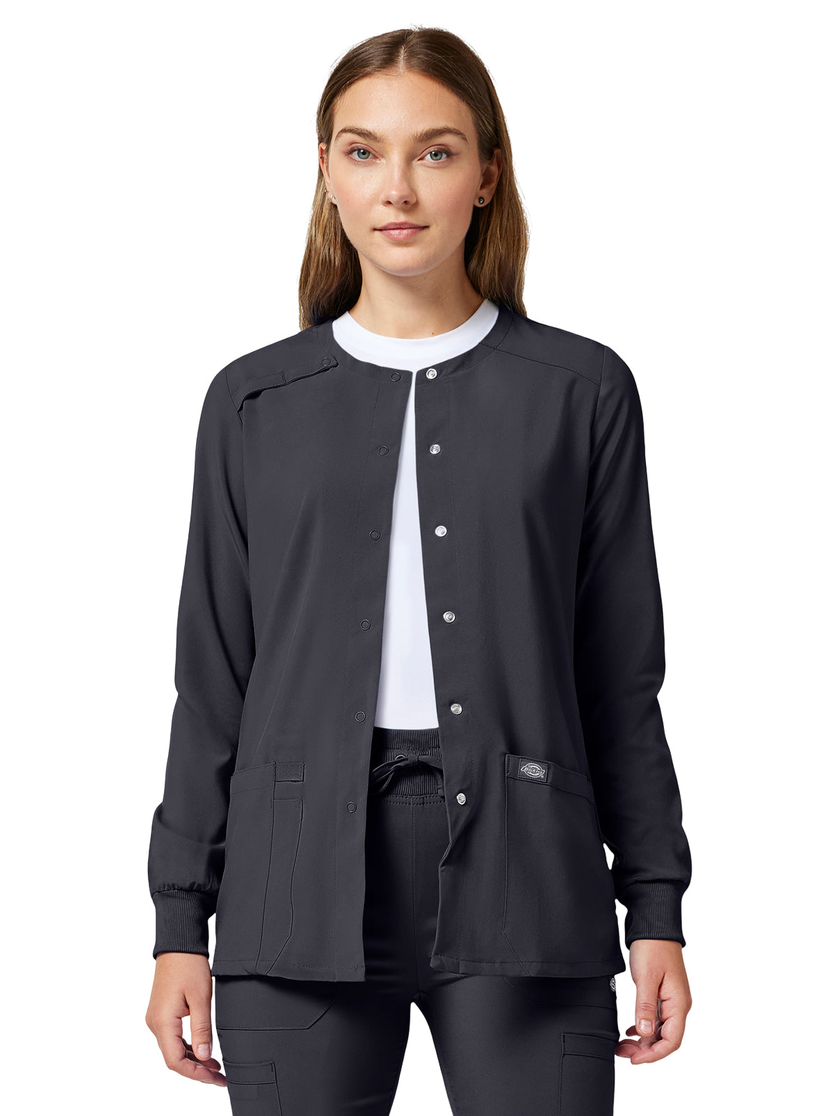 Women's 2-Pocket Snap Front Jacket - DK305 - Pewter