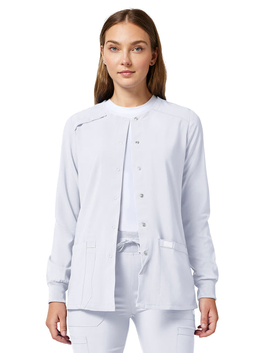 Women's 2-Pocket Snap Front Jacket - DK305 - White