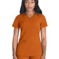 Women's 2-Pocket Contemporary V-Neck Top - DK615 - Apricot Orange