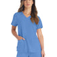 Women's 2-Pocket Contemporary V-Neck Top - DK615 - Ciel