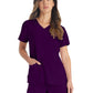 Women's 2-Pocket Contemporary V-Neck Top - DK615 - Eggplant
