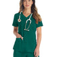 Women's 2-Pocket Contemporary V-Neck Top - DK615 - Hunter Green
