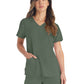 Women's 2-Pocket Contemporary V-Neck Top - DK615 - Olive