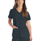 Women's 2-Pocket Contemporary V-Neck Top - DK615 - Pewter
