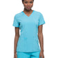Women's 2-Pocket Contemporary V-Neck Top - DK615 - Turquoise