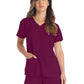 Women's 2-Pocket Contemporary V-Neck Top - DK615 - Wine
