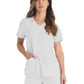 Women's 2-Pocket Contemporary V-Neck Top - DK615 - White