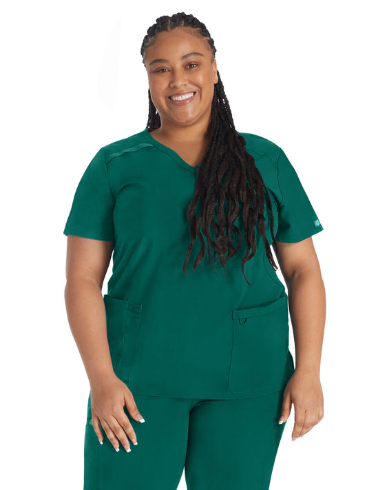 Women's 2-Pocket Contemporary Top - DK625 - Hunter Green
