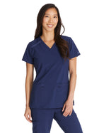 Women's 2-Pocket Contemporary Top - DK625 - Navy