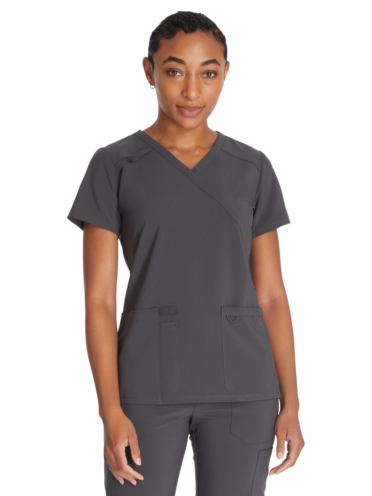 Women's 2-Pocket Contemporary Top - DK625 - Pewter