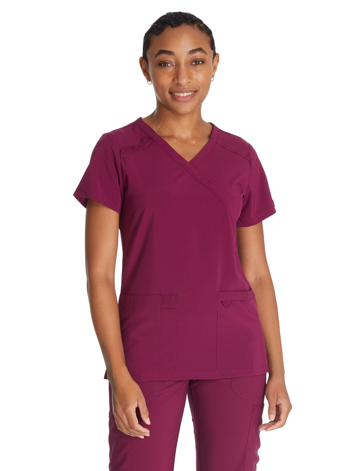 Women's 2-Pocket Contemporary Top - DK625 - Wine