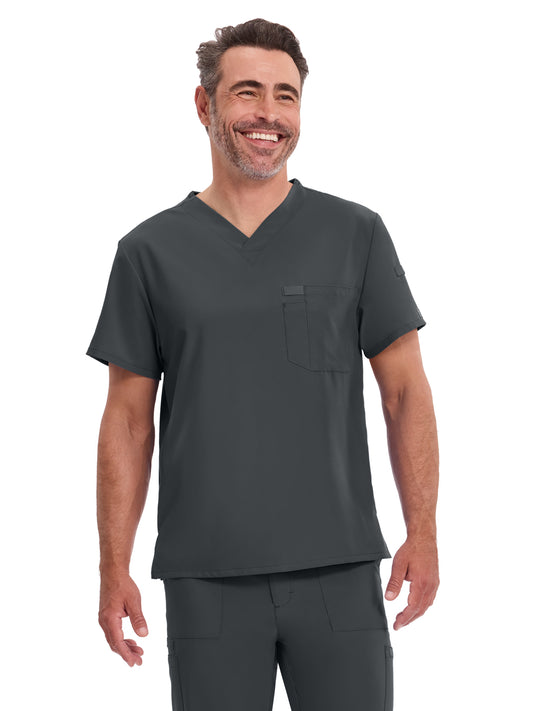 Men's 2-Pocket Tuckable V-Neck Top - DK635 - Black