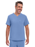 Men's 2-Pocket Tuckable V-Neck Top - DK635 - Ciel