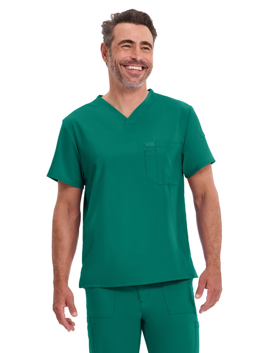 Men's 2-Pocket Tuckable V-Neck Top - DK635 - Hunter Green