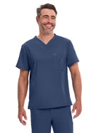 Men's 2-Pocket Tuckable V-Neck Top - DK635 - Navy