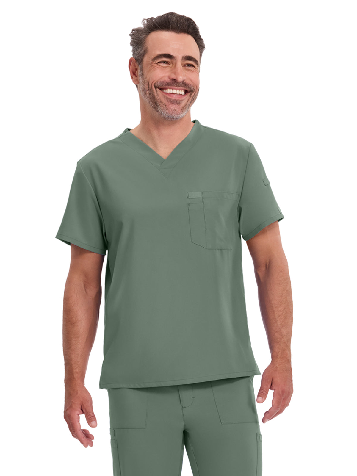 Men's 2-Pocket Tuckable V-Neck Top - DK635 - Olive