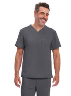 Men's 2-Pocket Tuckable V-Neck Top - DK635 - Pewter