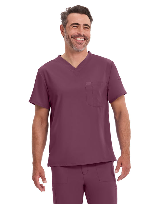 Men's 2-Pocket Tuckable V-Neck Top - DK635 - Wine