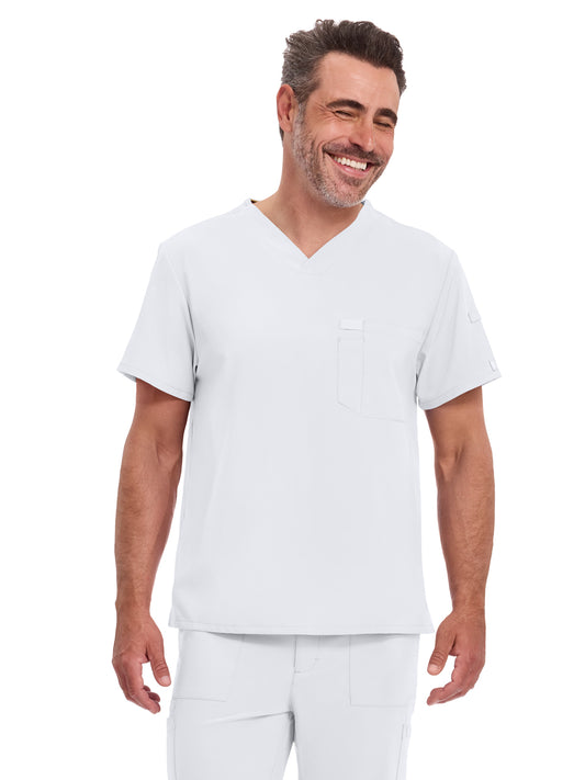 Men's 2-Pocket Tuckable V-Neck Top - DK635 - White