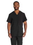 Men's 4-Pocket V-Neck Top - DK645 - Black