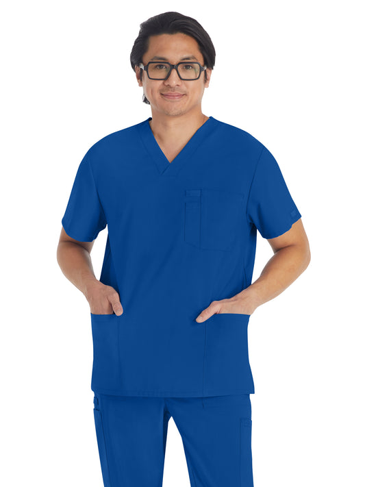 Men's 4-Pocket V-Neck Top - DK645 - Galaxy Blue