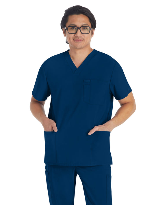 Men's 4-Pocket V-Neck Top - DK645 - Navy