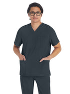 Men's 4-Pocket V-Neck Top - DK645 - Pewter