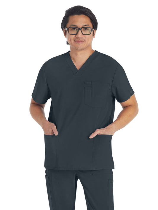 Men's 4-Pocket V-Neck Top - DK645 - Pewter