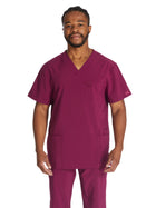Men's 4-Pocket V-Neck Top - DK645 - Wine