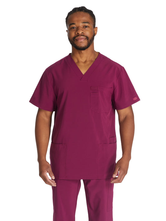 Men's 4-Pocket V-Neck Top - DK645 - Wine