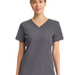 Women's 3-Pocket V-Neck Top - DK730 - Pewter