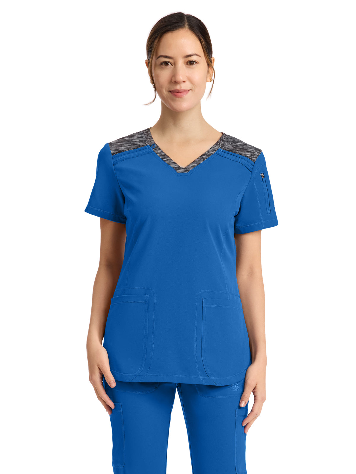 Women's 3-Pocket V-Neck Top - DK740 - Royal