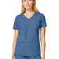 Women's 1-Pocket V-Neck Tuck-In Scrub Top - DK857 - Vintage Blue